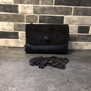 Coach Black Flap Phone Chain Crossbody